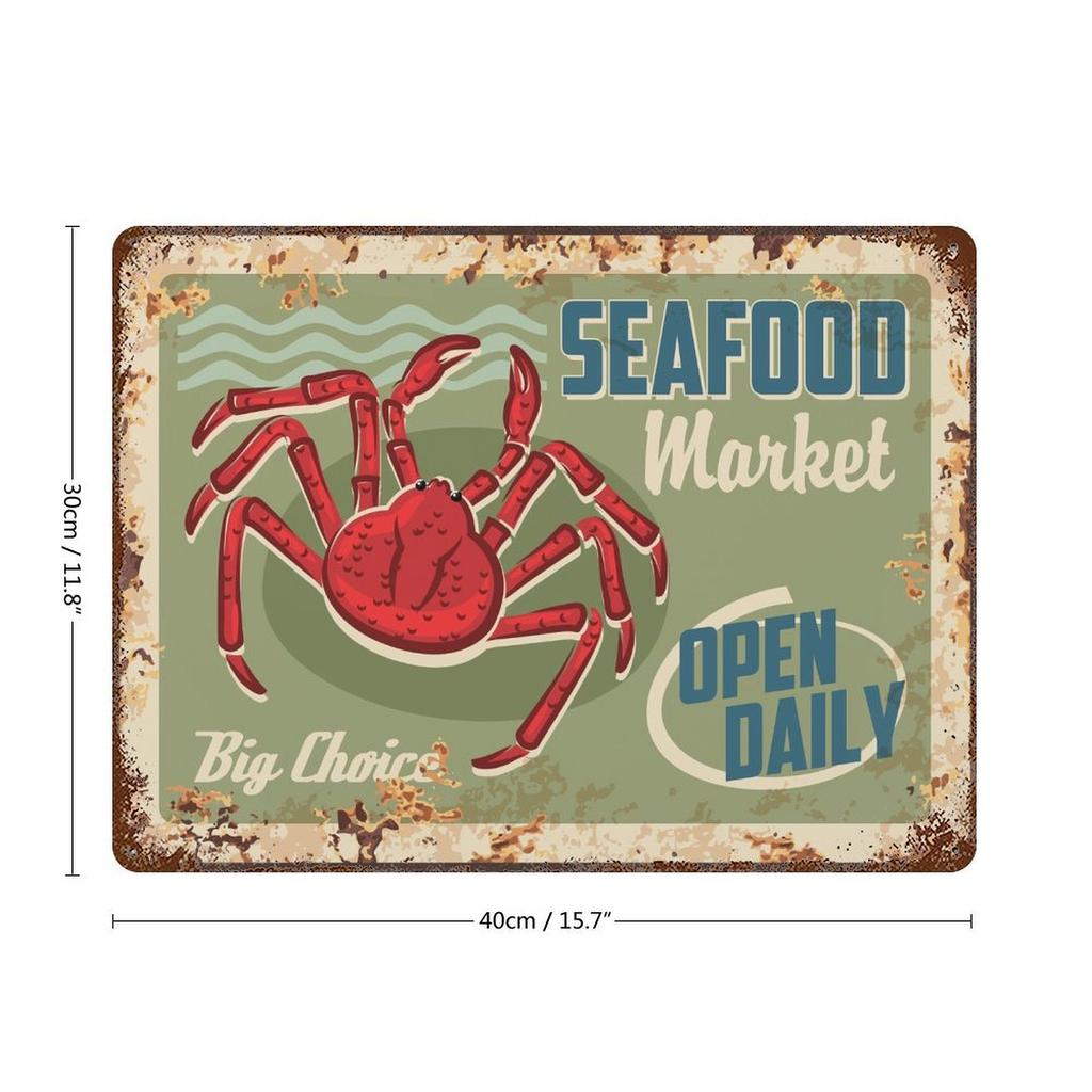 1-Pack Rusty Finish Metal Wall Art, 20×30cm and 30×40cm, Vintage Decorative Plaque for Kitchen, Bar or Hallway