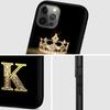 Hoesje voor Apple iPhone 14 11 13 12 Pro Max XR 7 8 + SE 2020 XS 6 6s Plus 5 5s Zwart Siliconen Telefoonhoesje Diamanten Kroon Letter