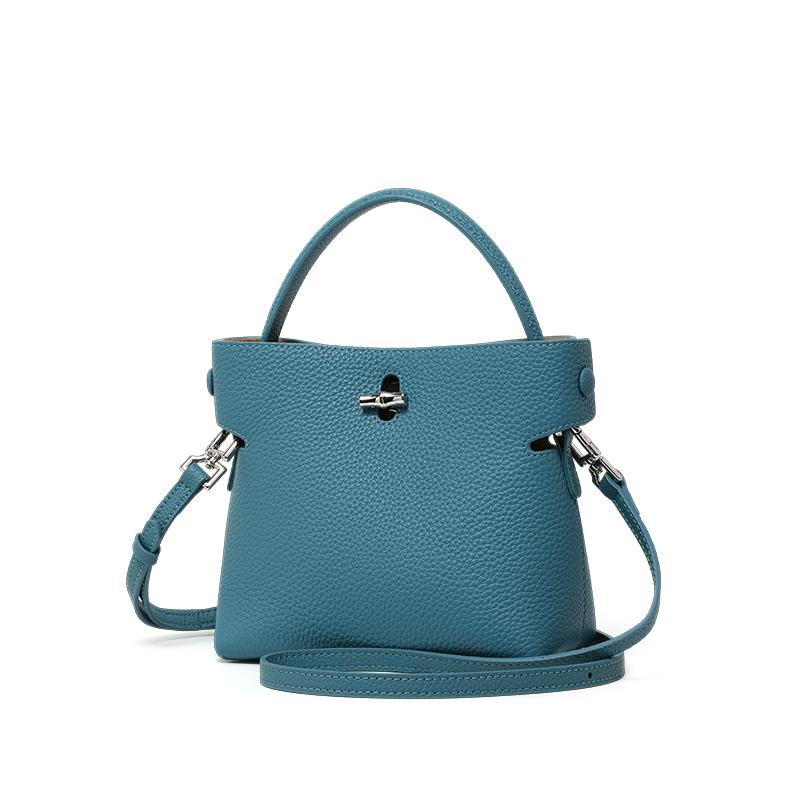 High end fashion genuine leather women's handbag, simple and elegant single shoulder crossbody bag