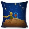 Little Prince Pillow Case Decor Cartoon France Anime Print Cushion Cover for Sofa Home Children Room Linen Throw Pillowcase