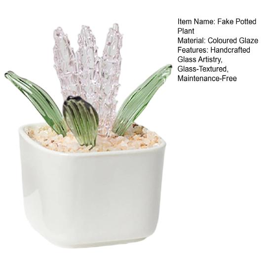 Artificial Potted Plant Handmade Colored Glaze Lavender Potted Plant