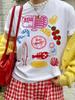 Seafood Fruit Pattern Print Tshirt Fashion Casual Short Sleeved T-shirt Y2k Loose Graphic Tops Vintage Oversized Clothing Unisex