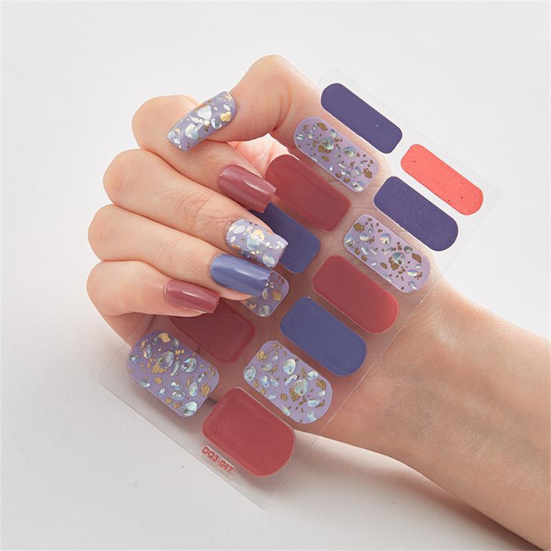 Pegatinas de Uñas de Cobertura Completa Esmalte de Uñas de Moda Decoración de Uñas Brillo Espumoso Autoadhesivas Manicura Diseñador Pegatina de Arte de Uñas