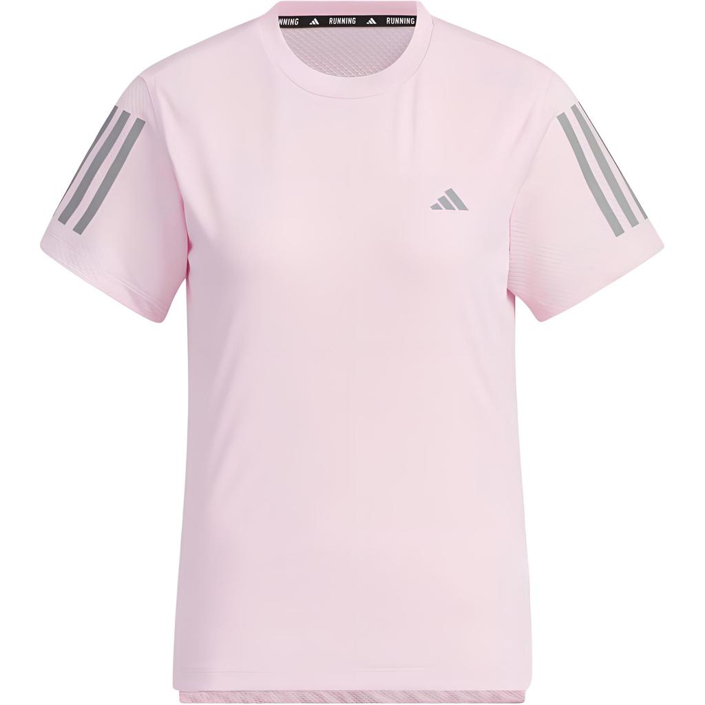 Adidas Own The Run Cooler Quick-Dry Running T-Shirt Women Tops Clear-Pink JF1478