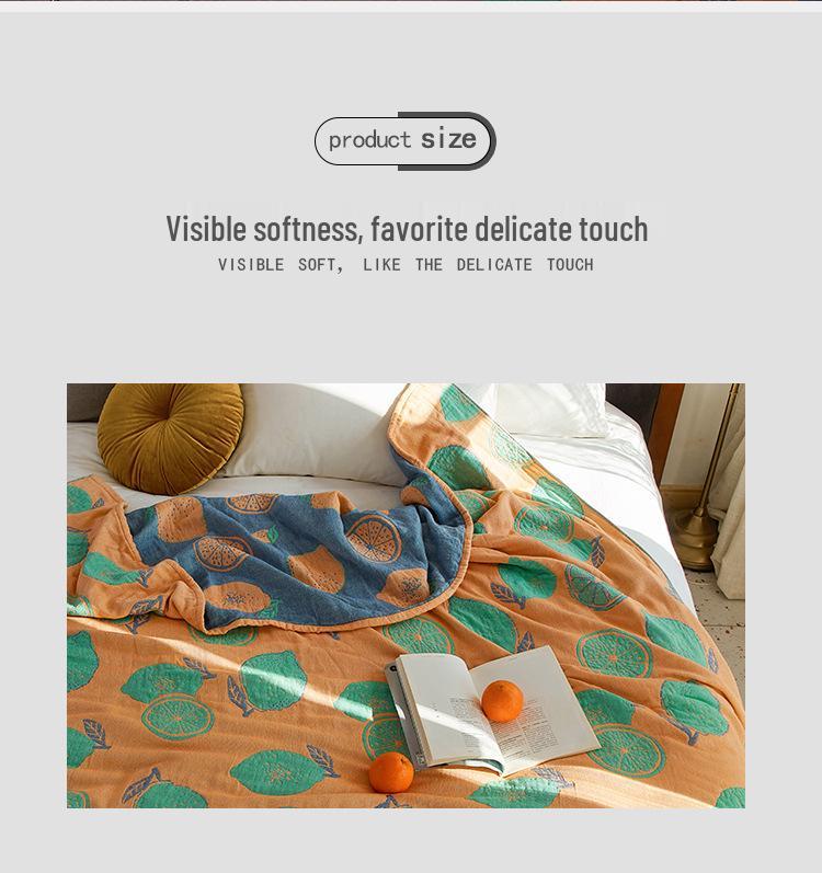 Pure Cotton Gauze Blanket - Four-Layer Single/Double Nap Blanket, Summer Air Conditioning Quilt