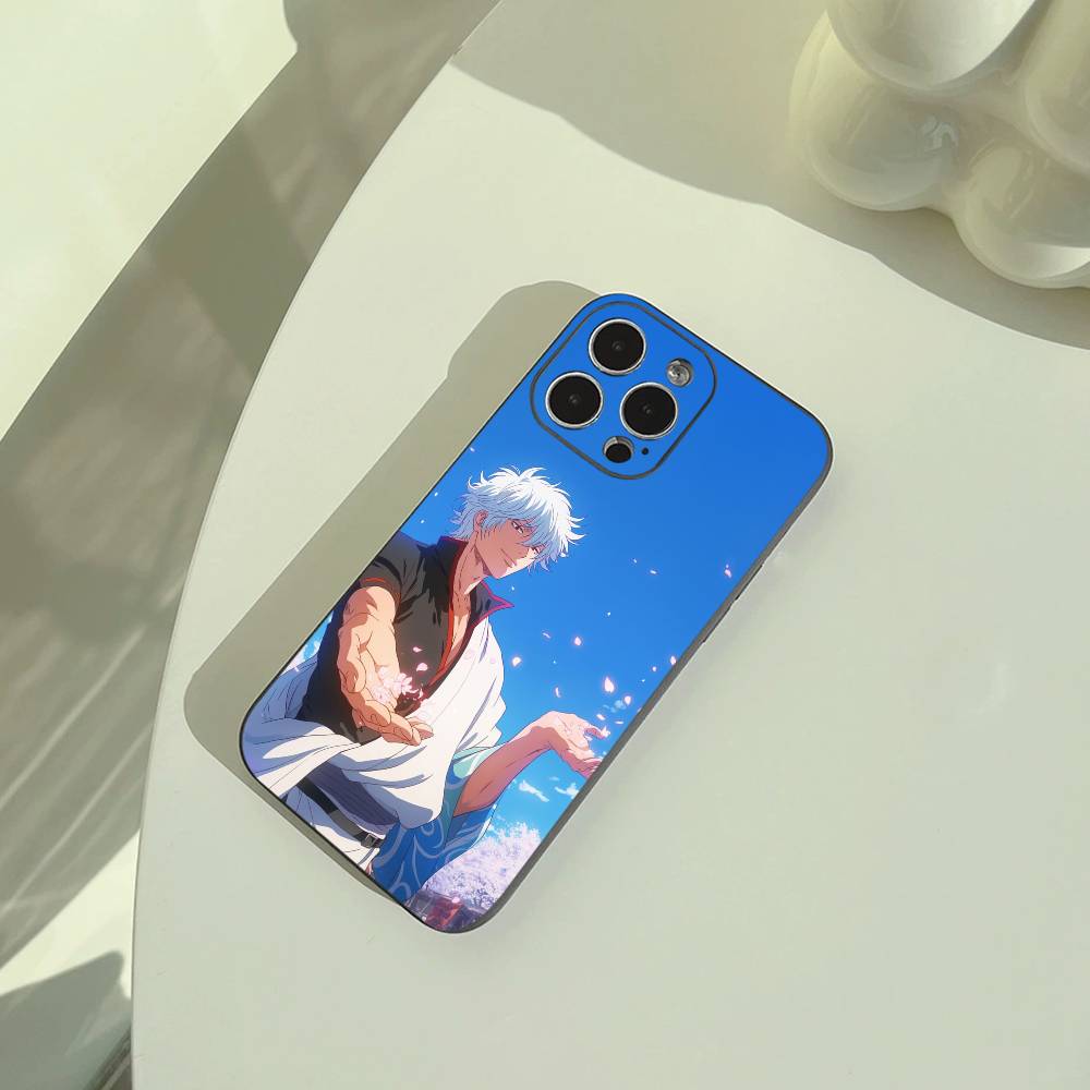 G-Gintama-Gintoki Sakata Phone Case For iPhone 17,16,15,14,13,12,11 Pro Max,16Plus,XS Soft Black Cover