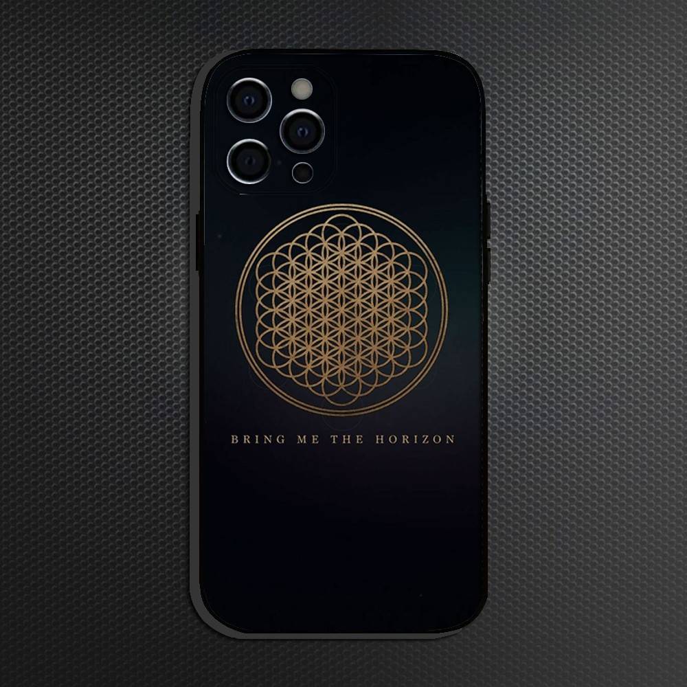 Bring Me The H-Horizons BMTH Phone Case For iPhone 16,15,14,13,12,11 Plus,Pro Max, Soft Silicone Black Cover
