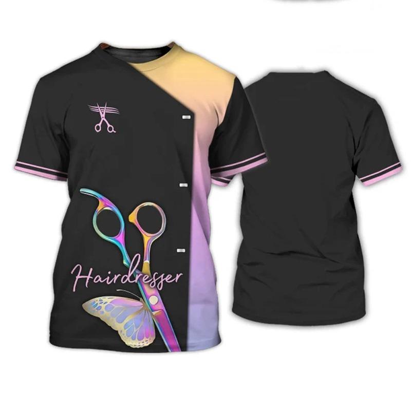 New Barber Hairdresser 3D Print T-shirts Women Uniform Streetwear Workwear T Shirt Harajuku Oversized Tops Tees Unisex Clothing