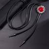 Vintage Sun Shape Gem Stone Bolo Tie Cowboy Costume Accessory for Men and Women Western Braided Cord Necktie Necklace
