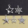 Retro Alloy Star & Moon DIY Jewelry Set - Necklace, Earrings, Pendant Charms