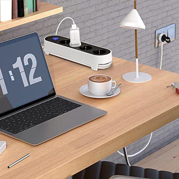 Fiche - Simon - 16 A 250 V - Prise de Terre - Ruban en Nylon - Blanc