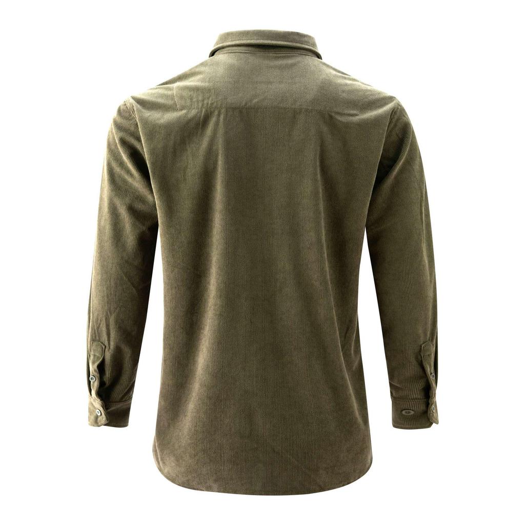 Men's Autumn Cotton Corduroy Slim Fit Casual Shirt with Long Sleeves