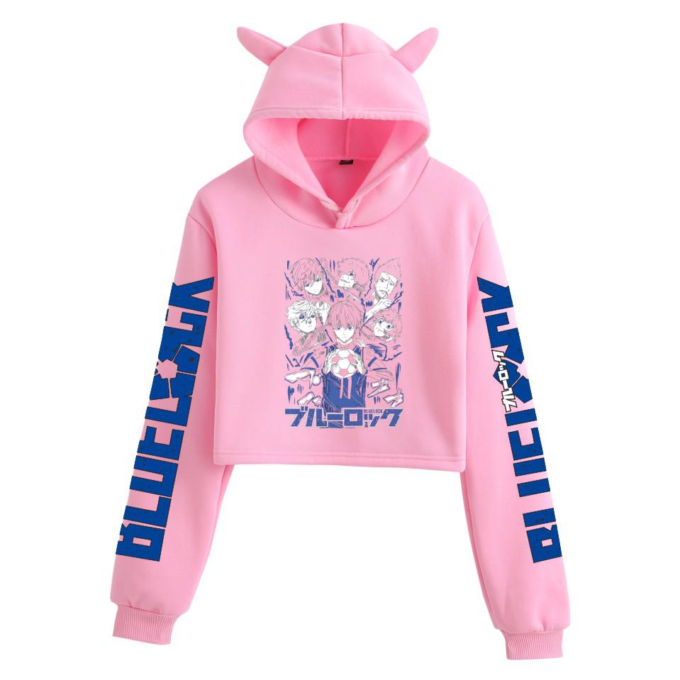 Blue Lock Printed Women's Cat Ear Hoodie