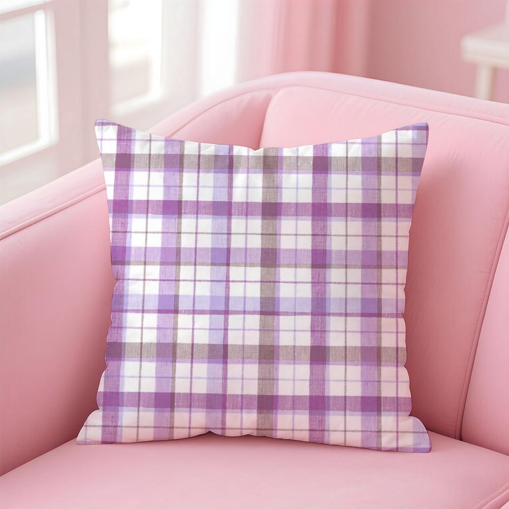 Checkered pattern Cushion Cover Comfortable Reversible Pillow Cover Ideal for Car Sofa Bedroom Beyond