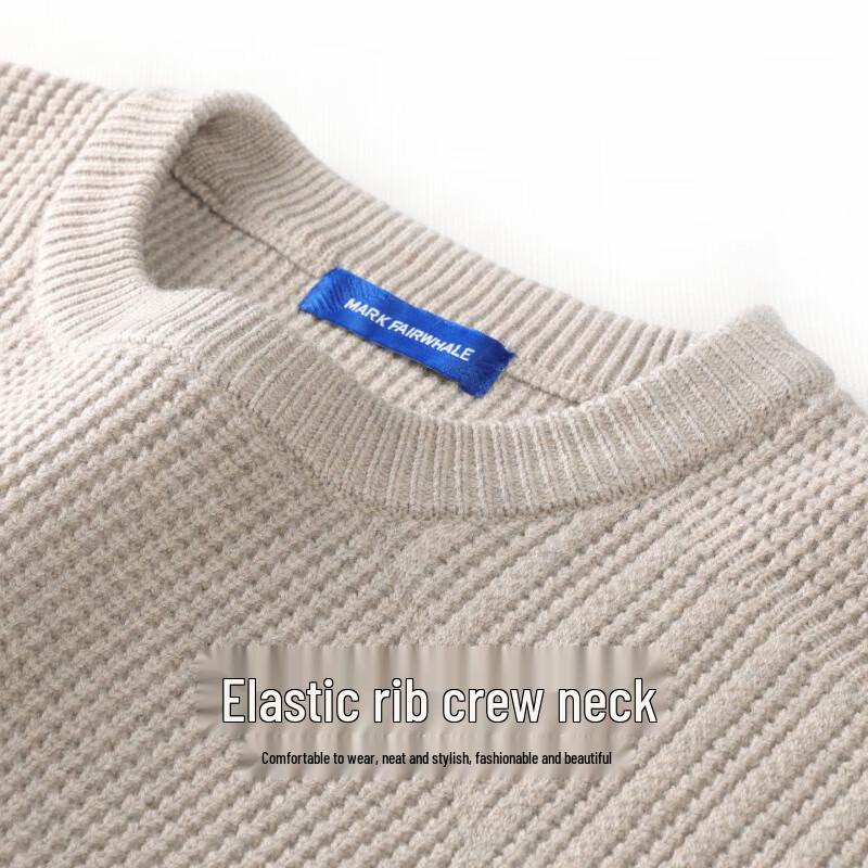 Mark Fairwhale Men's Textured Crew Neck Knit Sweater