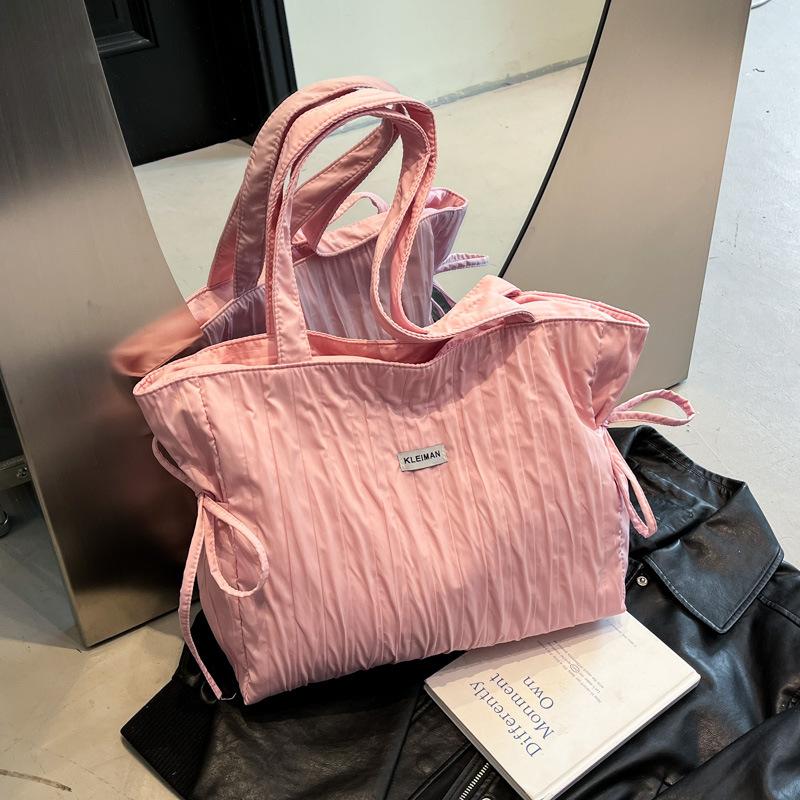 

Versatile Lazy Folded Shoulder Bag Women s Crossbody Large Capacity Casual Class Tote Bag розовый