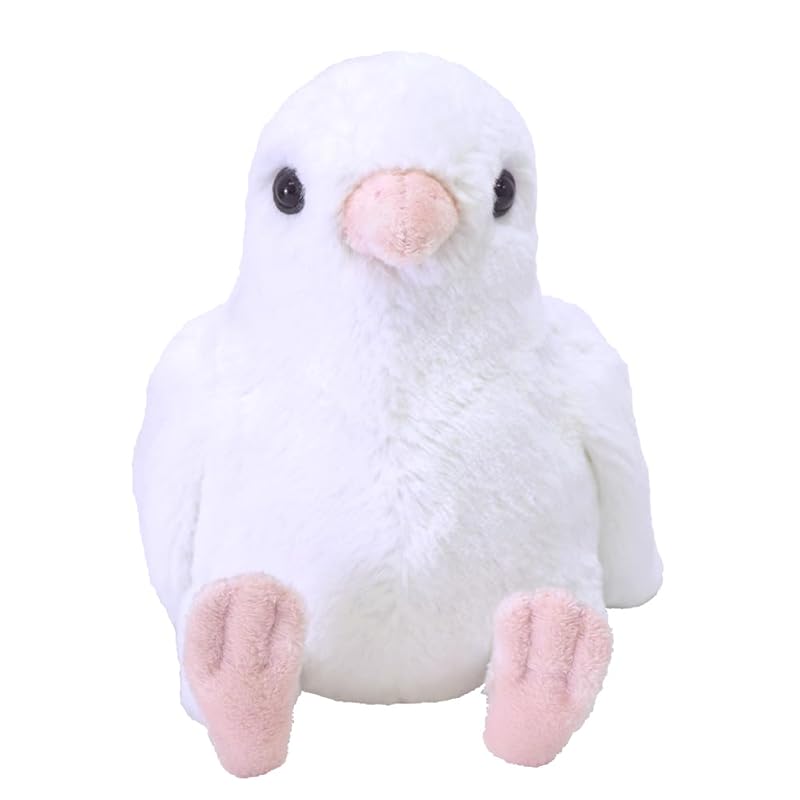 SunLemon Fluffy's Pigeon WH Small 12 x 19 x 15cm Plush Bird Pigeon White Animal P-9582