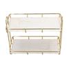 2 Tier Bathroom Shelf Countertop Standing Shelf with Partition Cosmetic Storage Rack Holder Gold Small 31x23cm