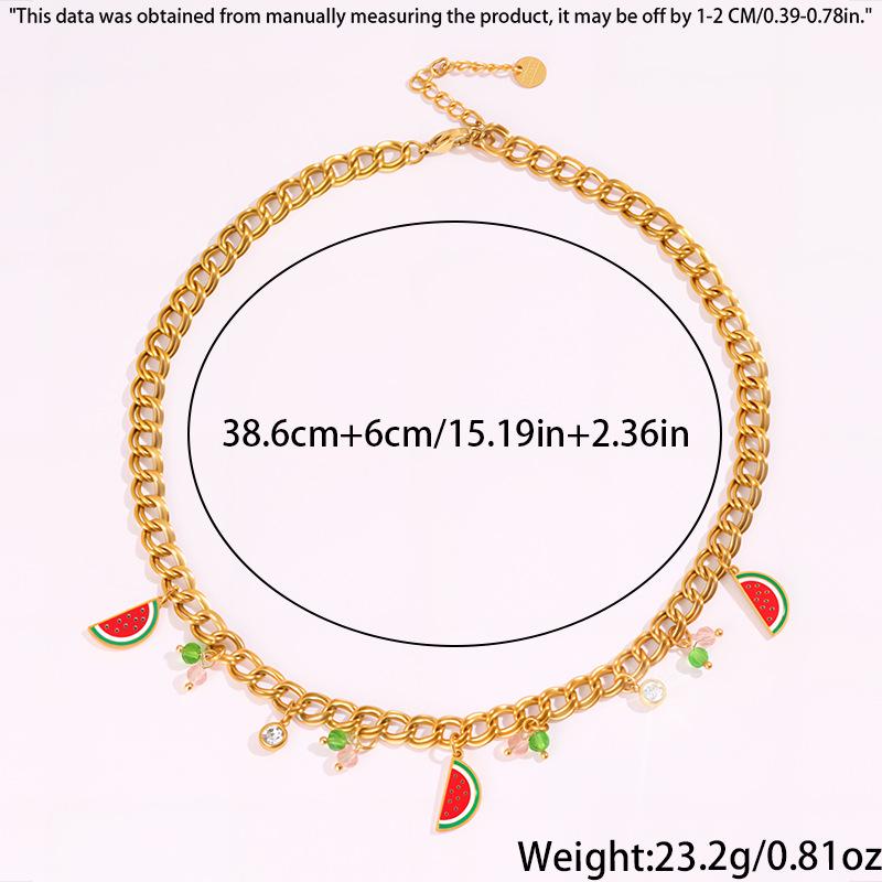 Elegant High-End Titanium Steel Fruit Necklace - Women's Versatile, Non-Fading Jewelry