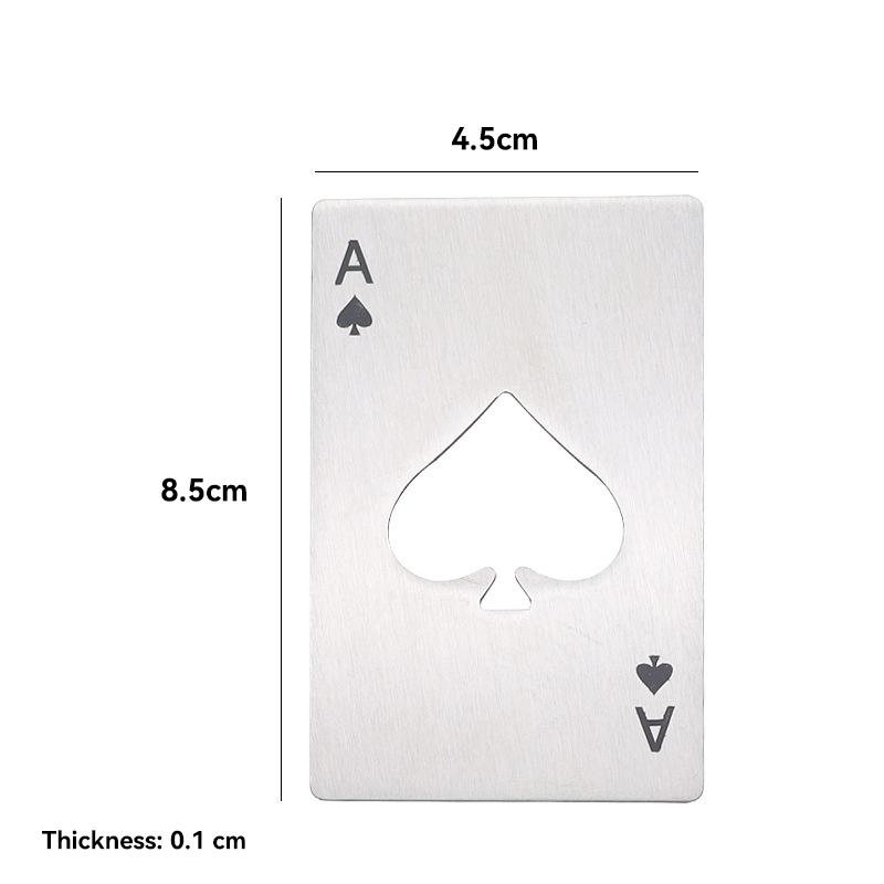 Black Poker Card Beer Bottle Opener Personalized Stainless Steel Credit Card Bottle Opener Card of Spades Bar Tool 8.5cm*4.5cm