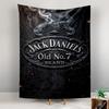 Bohemian Tapestry - Jack Daniels Old No 7 Black Leather Smoke Whiskey Logo for Living Room