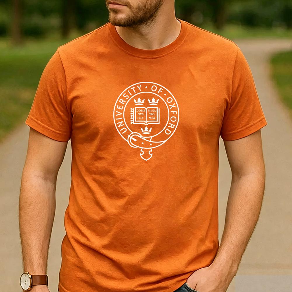 Vintage University of Oxford Circular Crest Aesthetic Graphic T Shirt Unisex Crew Neck Short Sleeve Alumni Gift Top