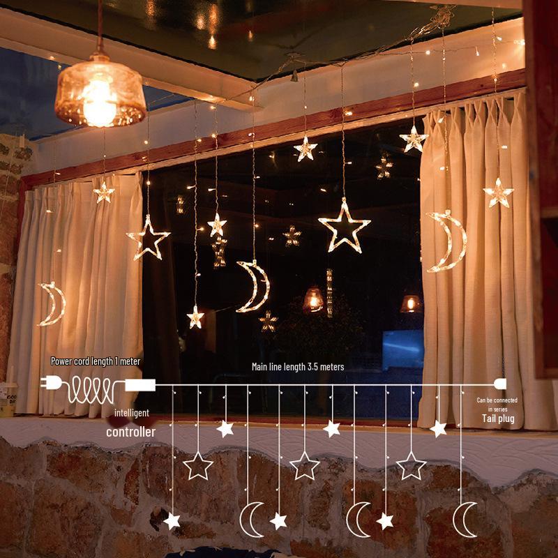 LED Star String Lights: Colorful Flashing Decorations for Bedroom, Party, and Atmosphere Enhancement.