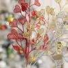 15CM Glitter Artificial Christmas Flowers Bouquet With Love Grass Leaves for Home Room Xmas Tree Decoration 2025 New Year Gift
