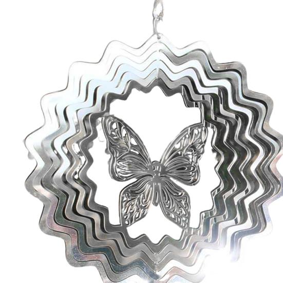 3D Wind Spinner Highly Reflective Metal Bird Deterrents To Scare Birds Away Mirrored Hanging Heart Butterfly Wind Spinner for Outside Garden Yard