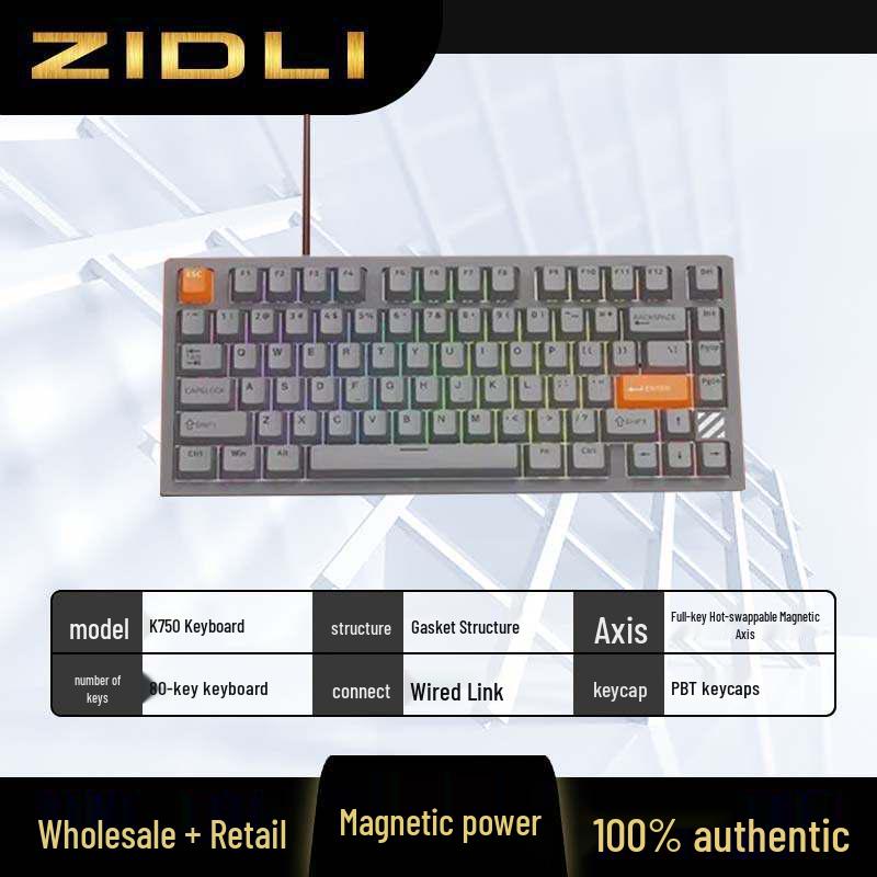 

Magnetic K750 Wired Mechanical Keyboard & Mouse Set - Hot-swappable for Gaming, Compatible with Valorant