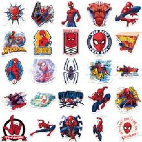 Waterproof Sticker Cute and Perfect for and More 50-Piece Spider-Man Set, Waterproof, Luggage, Guitars, Laptops, Bicycles, Helmets, (A10)