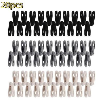 20Pcs Strong Finger Flocked Hanger Clips Non-Slip Windproof Pants Hangers Clip Traceless Space Saving Clothespins Drying Clothes