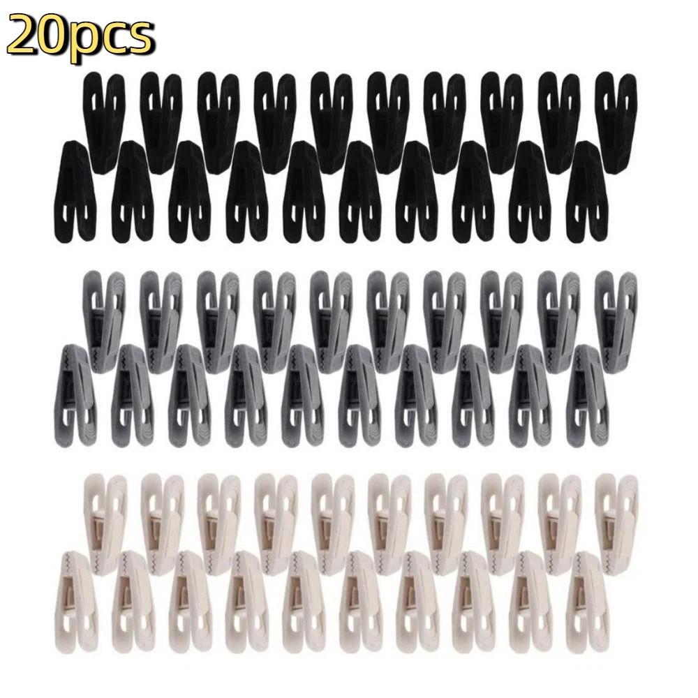 20Pcs Strong Finger Flocked Hanger Clips Non-Slip Traceless Pants Hangers Clip Windproof Space Saving Laundry Clips