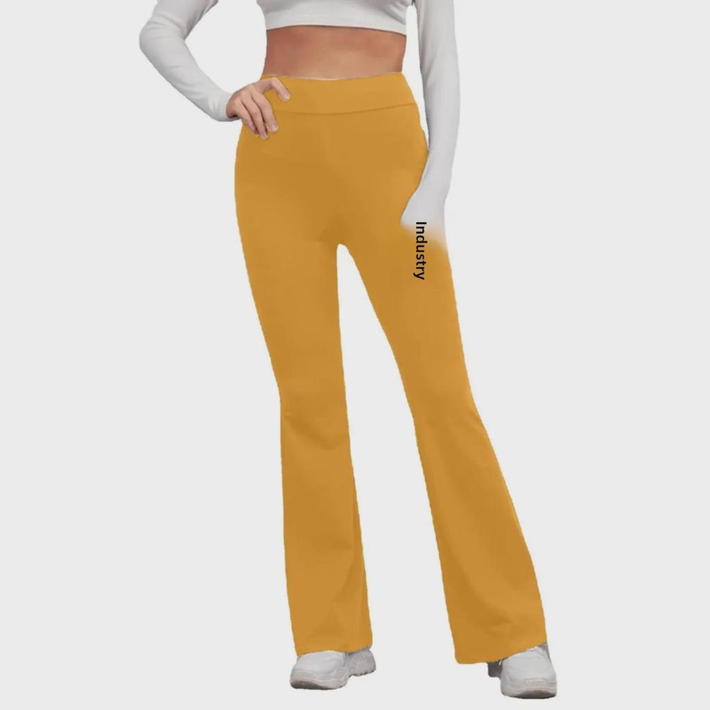 European and American Women's Solid Color Elastic Waist Yoga and Casual Running Pants