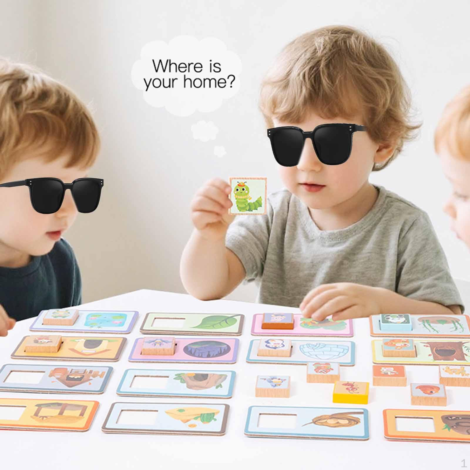 

Wooden Puzzles for Kids Learning Toy Playroom Unique Preschool Fine Motor Skill Enhances Hand Eye