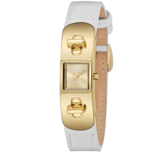 Coach SWAGGER 50mm Women's Watch, Gold Dial, Stainless Steel, Quartz Movement, 14502224, White