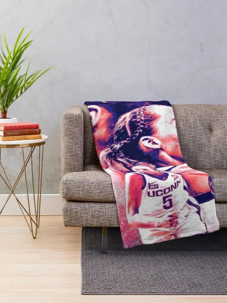 Paige Bueckers BasketBall Throw Blanket weighted blanket velor blankets beach blanket cotton knit blanket