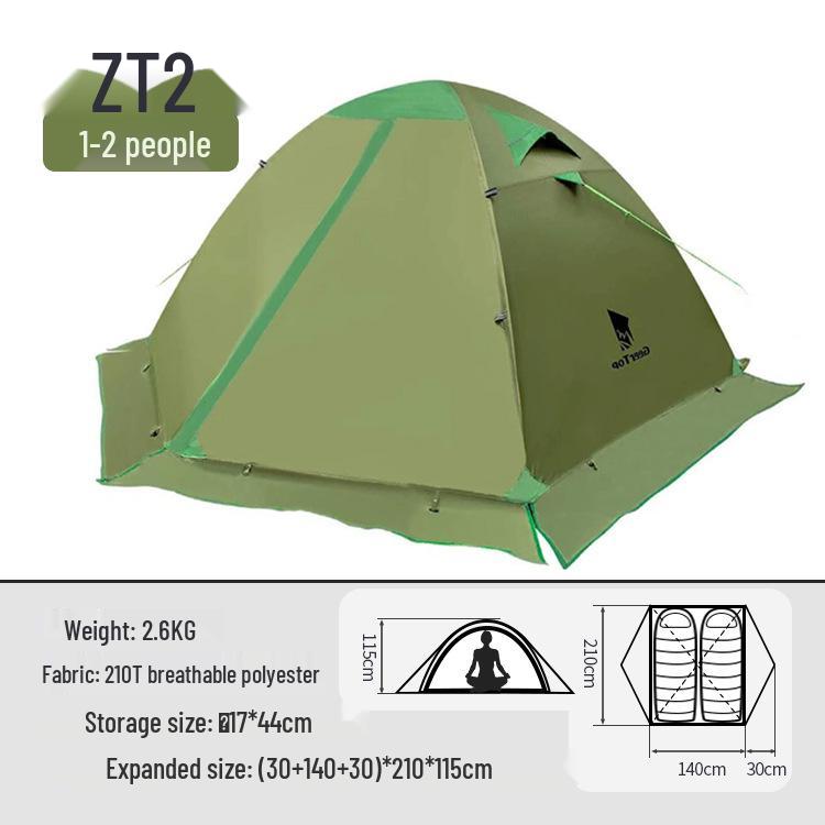 

Portable Four-Season Double-Layer Tent with Snow Skirt - Waterproof & Cold-Proof for Hiking and Camping 240*210*115 cm