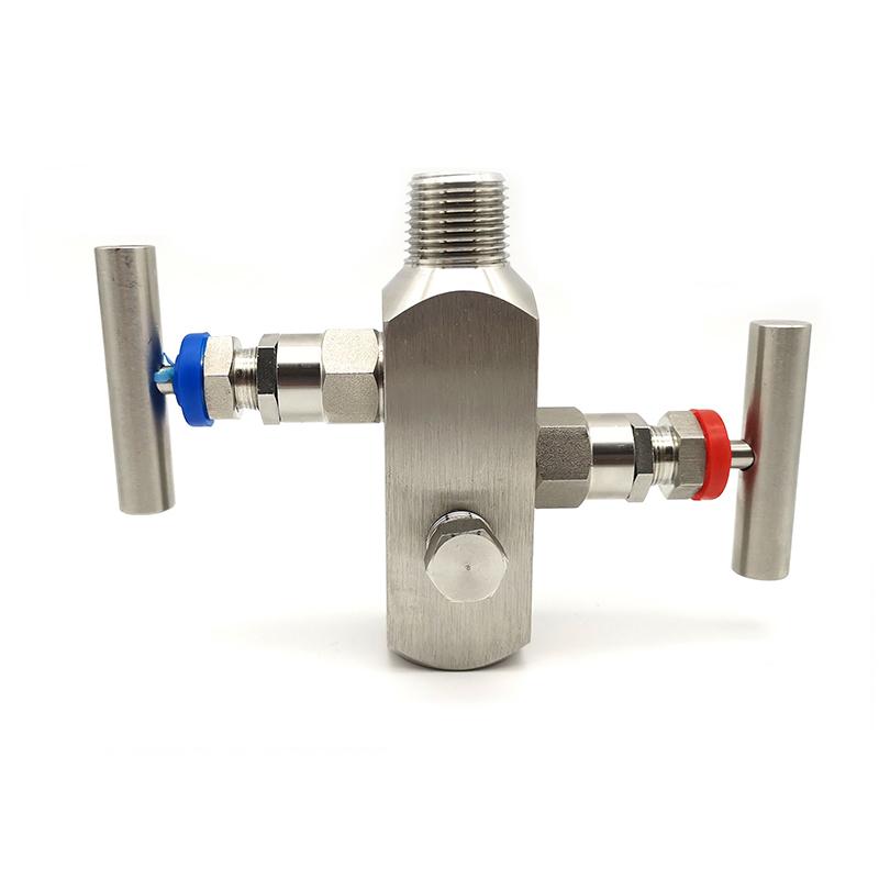 Stainless Steel 304 Needle Valve Two Valve Integrated Valve Group Inside and Outside Thread Instrument Valve 1/2