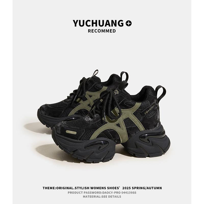 Small inner height increase dad shoes new autumn shoes lightweight and versatile sports platform casual shoes women