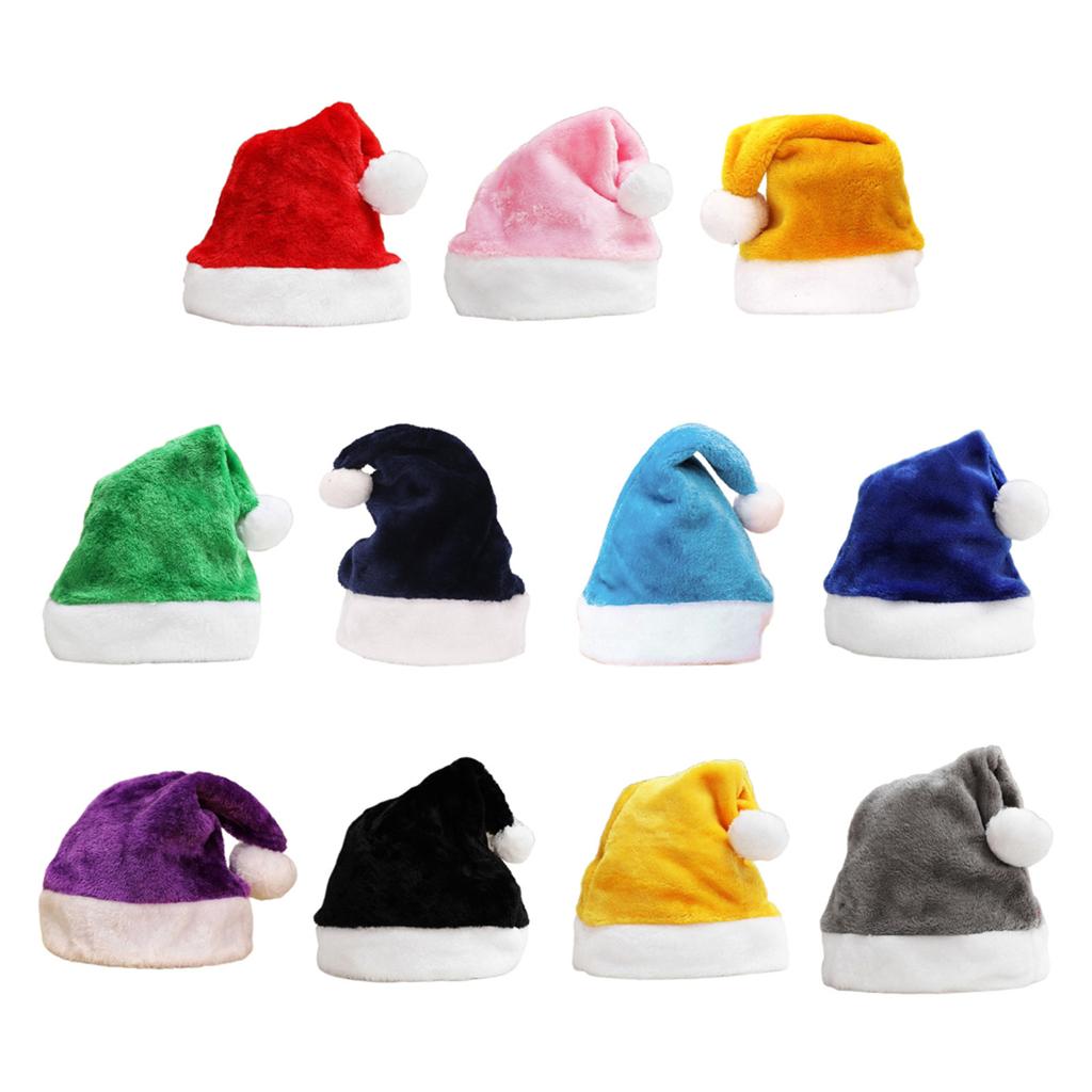 Xmas Hat Santa Hat Xmas Holiday Hat for Adults Unisex Velvet Comfort Hats Classical Multi for New Year Holiday Party