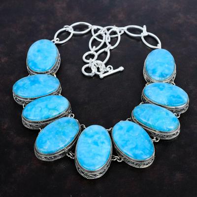 Collana con emimorfite, gioielli con pietre preziose, collana vintage, collana in argento sterling 925, collana con catena regolabile, gioielli fatti a mano, regalo di nozze