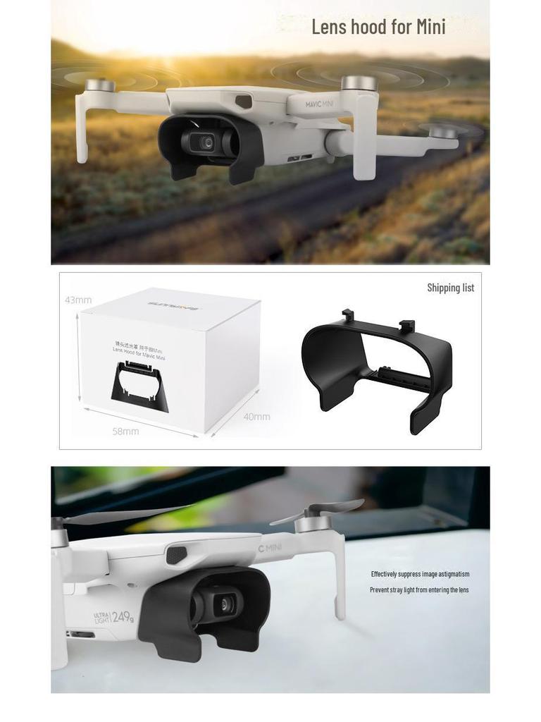 Sunnylife Mini SE/2 Lens Hood: 4K Anti-Glare Sunshade Cover