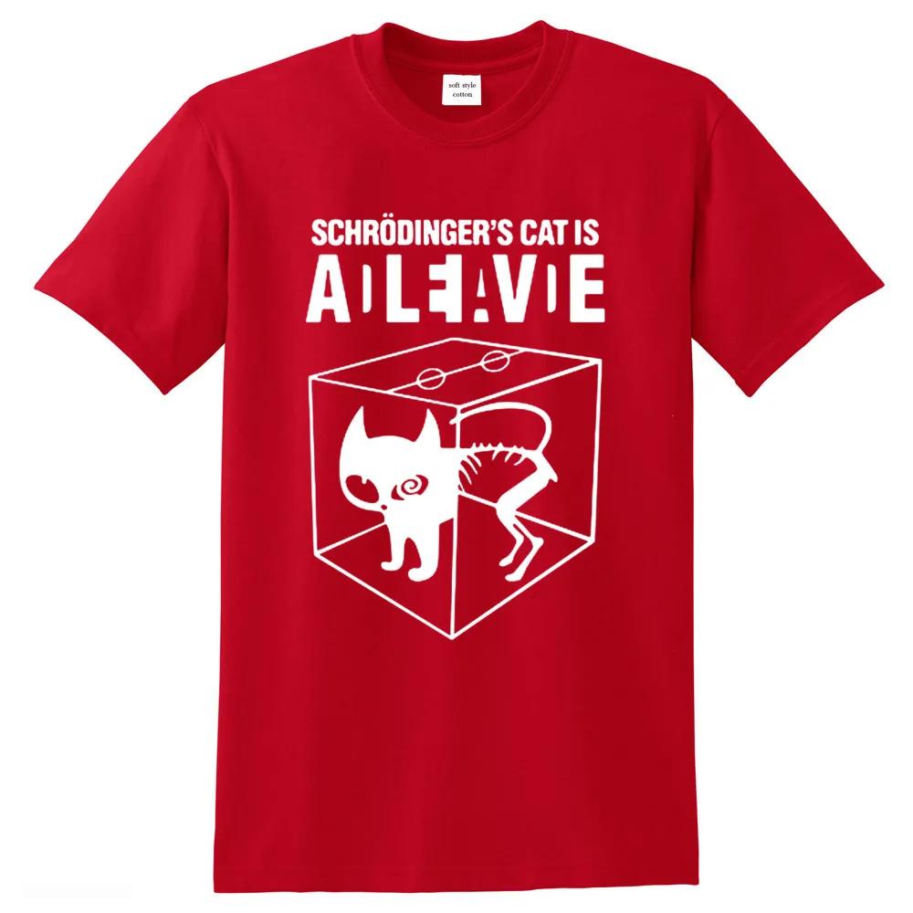 Men's T-shirt Top Quality Cotton Schrodinger's Cat Print Men T Shirt Crew Neck Casual The Big Bang Theory Mens Tshirt Geometric