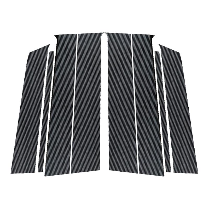 

8 шт., углеродное волокно, материал ПК, зеркальный эффект, центральная часть двери, окна, средняя часть стойки BC, накладка на стойку колонки, подходит для Toyota Yaris Cross AC200 2023-2025 углеродного волокна черного