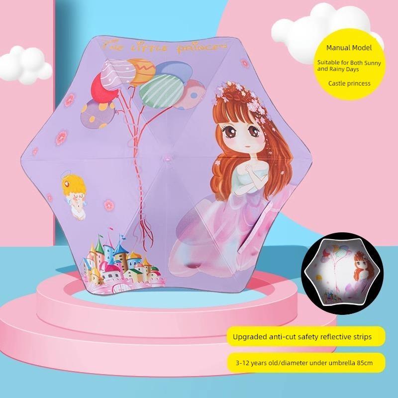 Children's Umbrella Kindergarten Baby Boys and Girls Kids Student Cartoon School Umbrella Lightweight Dinosaur Unicorn Umbrella