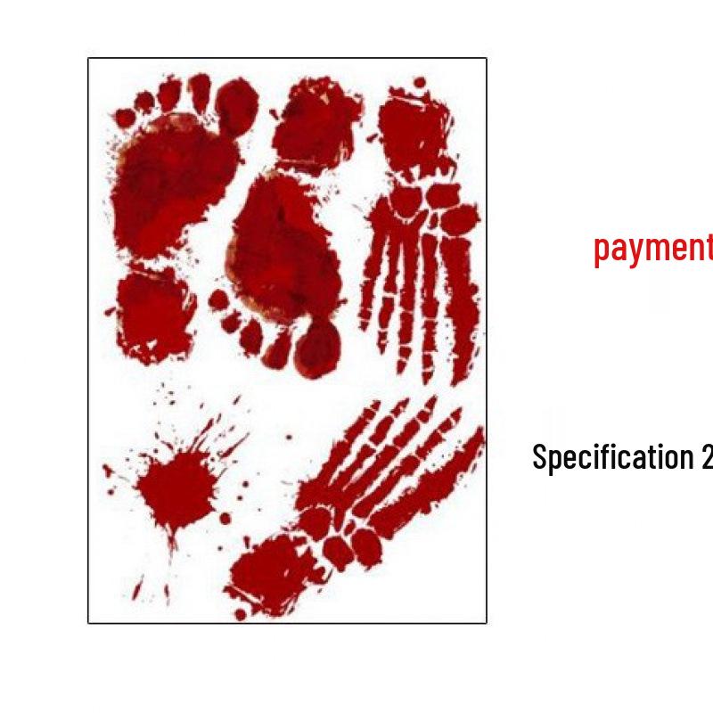 Halloween Blood Handprint & Bat Wall Stickers