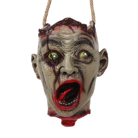 Halloween Spooky Candy Bucket Zombie Head Handbag Creepy Trick or Treat Candy Pail for Halloween Party Haunted Houses Decoration