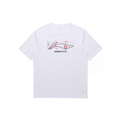 Li Ning Sports Mote Serie Logotrykk Rund Hals Casual T-skjorte Nedskulder Herre Topper Hvit AHSR543-6
