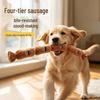 Durable Four-Section Hot Dog Shaped Chew Toy for Dogs with Sound Feature